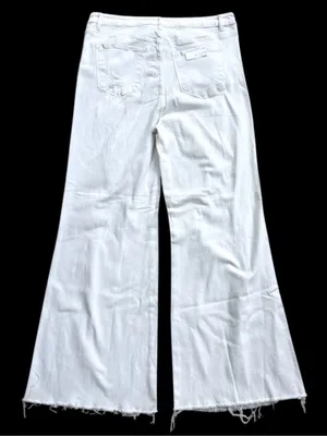 NWT Risen Jeans High Rise Distressed Wide Leg Dad Jeans White Size 3X thumbnail 9