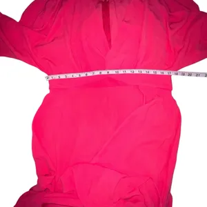 ASOS DESIGN Curve Batwing Twist Front Midi Skater Dress‎ In Raspberry Size 14 thumbnail 7