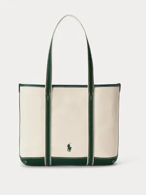Polo Ralph Lauren Fall Bear Tote in Ecru & Juniper Womens Bag thumbnail 12