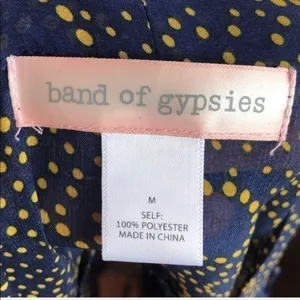 Band of Gypsies Blue Yellow Boho Indie Sleaze Soft Grunge Ruffle Y2K Top M thumbnail 4
