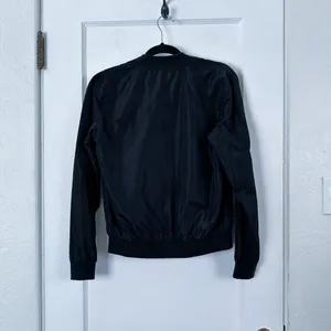 Brandy Melville | Lightweight Snap‎ Button Bomber Jacket in Black One Size thumbnail 5