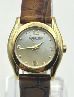 Kenneth Cole Reaction Gold-tone Mother Pearl Dial Women’s Watch Working thumbnail 1
