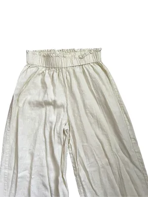 Emerson Fry Arctic Wolf Linen Blend Pull On Wide Leg Pants Cream XS thumbnail 4