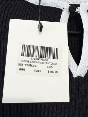 DISSH Binding Black Long Sleeve Knit Maxi Dress Size Large NWT thumbnail 10
