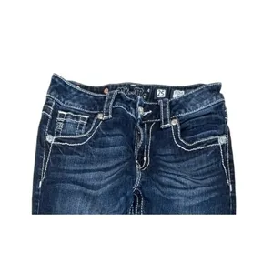 Miss Me Mid Rise Boyfriend Capri Dark Wash‎ Blue Jeans 25 Western Casual thumbnail 2