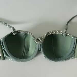H&M Bikini Green White Polka Dot Swimwear Padded Bathing Suit / Size Small thumbnail 8