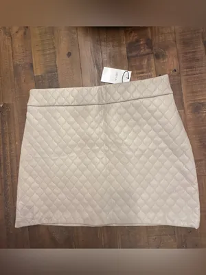 ANTHRO | GREYLIN Quilted Faux Leather Mini Skirt thumbnail 2