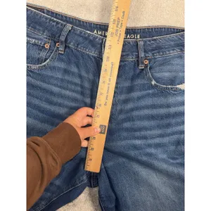 American Eagle Super High Rise Baggy Wide Leg Ankle Jeans Womens 14 Long thumbnail 8
