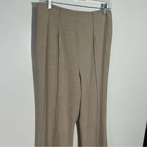 NEW Lattelier High‎ Waist Flare Leg Pants Side Ankle Slit Center Seam XL Career thumbnail 10