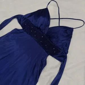 B. Darlin Royal Blue Formal Gown Size 1/2 Junior Prom Dress Side Cutout Ruched thumbnail 8