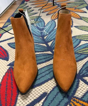 Target Women's Rust Tan Pointed-Toe Suede Ankle Booties thumbnail 1