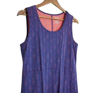 Duluth Trading Co Women's Size Small Purple Pink Geometric Print Maxi Dress thumbnail 4