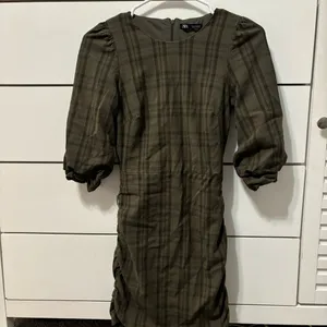Zara Plaid Ruched Mini Dress thumbnail 2