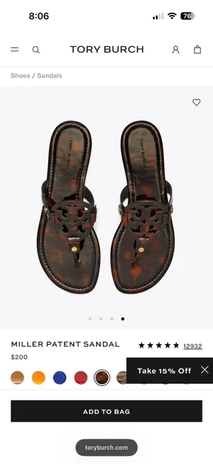 Tory Burch Sandals Miller Tortoise Shell thumbnail 2