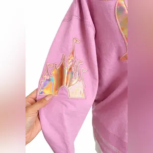 Disney Parks 50th EARidescent Pink Gold Sweatshirt Y2K Coquette Pullover Size LG thumbnail 4