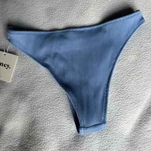 Honey Swim Marina Blue Ribbed Bikini Bottom thumbnail 2