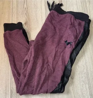 Victoria’s Secret pink black maroon purple jogger sweatpants thumbnail 1