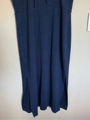 Madewell Blue Navy Indigo Knit Texture Knee-Length Midi Apron Cami Dress Size M thumbnail 9