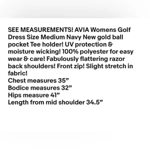 AVIA Womens Golf Dress Size Medium Navy Golf Ball Pocket Tee Holder New thumbnail 9