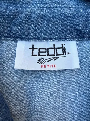 Vintage 90's Teddi Teachercore Cottagecore Blue Cotton Button-up Women's Petite thumbnail 3