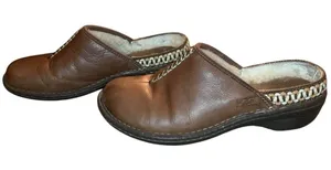UGG Australia Kohala Leather Clogs Mules Brown Shearling Lined 8 Gorpcore‎ Boho thumbnail 1