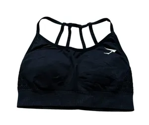 Gymshark Black Sports Bra Strappy Back Athletic Workout Wear Activewear Yoga thumbnail 1