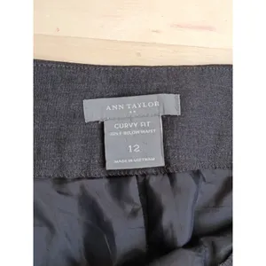 Ann Taylor Curvy Fit Pants Womens 12 Gray Wool Blend Lined Dress Trousers Work thumbnail 5