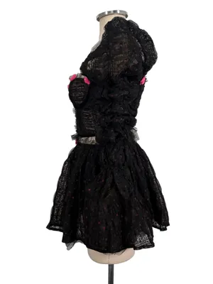 NEW For Love and Lemons romantic gothic coquette corset top mini skirt Set thumbnail 4