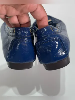 MICHAEL Michael Kors Loafers Women's 7 M Blue Patent Leather Shoes Logo Charms thumbnail 5