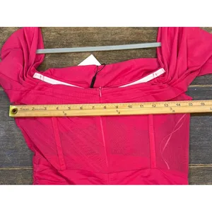 Hello Molly‎ FIT IN EVERYWHERE MINI DRESS PINK Size 8 Sheer Mesh Ruched Barbie thumbnail 8