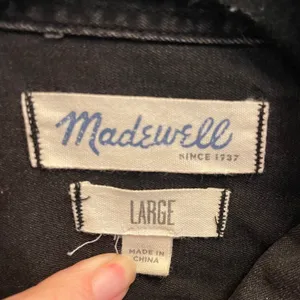Madewell Womens‎ Large Black Pleated Front Button Down Cotton Shirt thumbnail 4