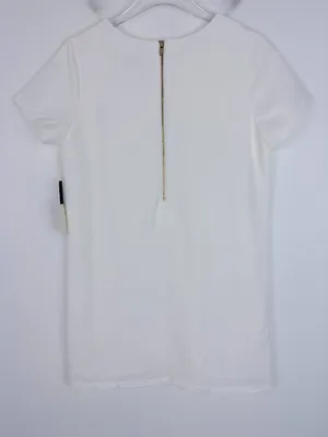 NWT Lulus Shift and Shout Dress Short Sleeves Mini Ivory White Size Small S NEW thumbnail 9