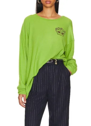 Boys Lie Sweatshirt love bites v2 thermal oversized womens Green (one size) thumbnail 1