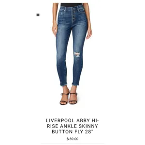 Liverpool ABBY HI-RISE Ankle skinny Button Fly Jeans Denim Stretch 10/30 thumbnail 6