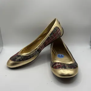 COACH Ballet Flats Gold Tartan Plaid True Graffiti Logo Shoes US 7.5 B Slip On thumbnail 5