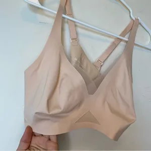 HONEYLOVE Crossover Wireless Mesh Bra Cream Sz Large thumbnail 4