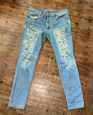 American Eagle Outfitters Ripped Blue Jeans thumbnail 1