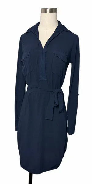 Splendid Belted Mini Navy Dress thumbnail 1