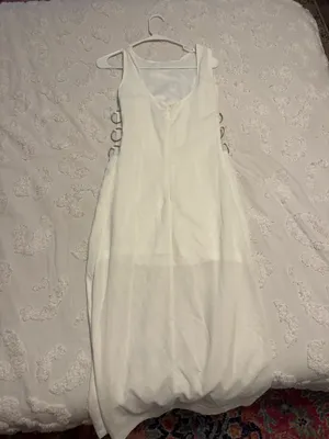 Mimosa white midi dress with silver rings thumbnail 3