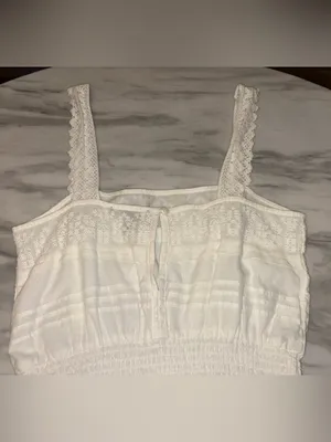 Forever 21 White Crochet Tiered Sun Mini Dress - NWT thumbnail 4