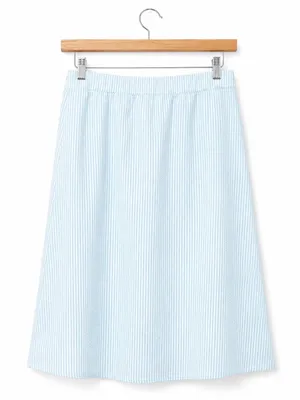 Light Blue and White stripes Maxi Button-Front Skirt - Women thumbnail 3