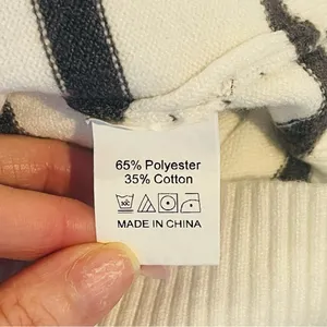 Women’s Black and White Striped Turtleneck Sweater thumbnail 6