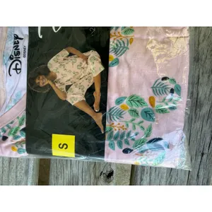 Disney Mickey Mouse 2 Piece Capri Pajama Set Pink Floral Leaf Print Size Small thumbnail 4