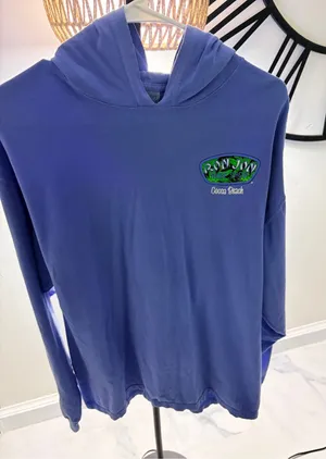 Comfort Wash Lilac Hooded Pullover Blue Size L thumbnail 1