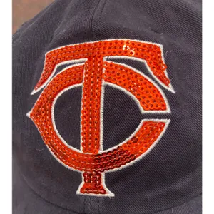 Minnesota Twins Womens Adjustable Hat Navy Sequin TC Logo MLB Baseball Cap Faded thumbnail 3