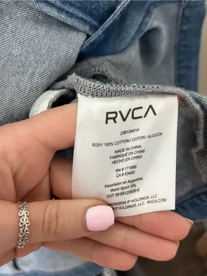 RVCA Lainey Mini Denim Dress NWT Fitted Waist Size L thumbnail 8