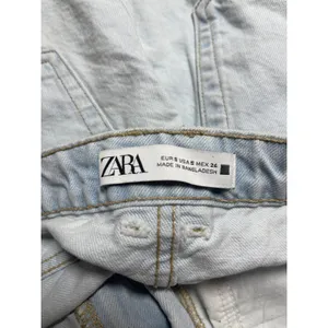 Zara Womens Blue Light Wash Distressed Frayed Raw Hem Mini Denim Jeans Skirt S thumbnail 3