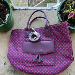 VERA BRADLEY Geometric Purple and Pink Tote Gorgeous like NEW!!never used thumbnail 2