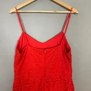 B. Smart Lace Dress Orange Spaghetti Straps Summer Sheath Bright Colorful Sz 14 thumbnail 5