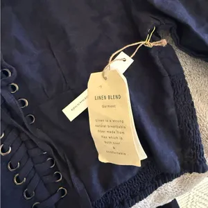 Midnight Sky Lace-Up Linen Blend Crop Top thumbnail 4